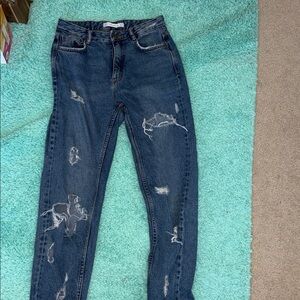 Zara jeans with cute saying on back